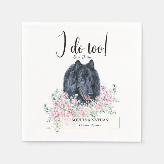 Belgische Sheepdog Dog Wedding Cocktail Napkins Servet (Voorkant)