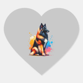 Belgische Sheepdog Hart Sticker