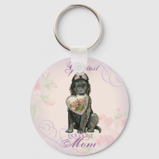 Belgische Sheepdog Heart mama Sleutelhanger (Voorkant)