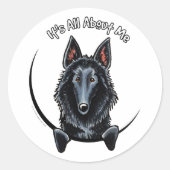 Belgische Sheepdog IAAM Ronde Sticker (Voorkant)