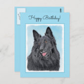 Belgische Sheepdog-schildering - Cute Original Dog Briefkaart (Voorkant / Achterkant)