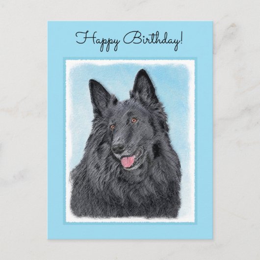 Belgische Sheepdog-schildering - Cute Original Dog Briefkaart (Voorkant)
