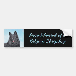 Belgische Sheepdog-schildering - Cute Original Dog Bumpersticker