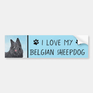 Belgische Sheepdog-schildering - Cute Original Dog Bumpersticker