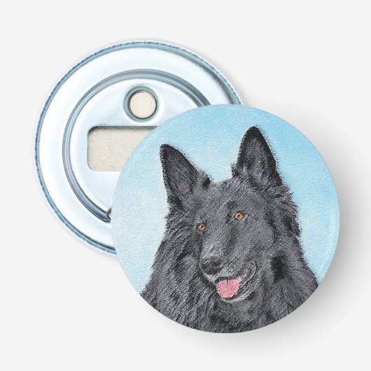 Belgische Sheepdog-schildering - Cute Original Dog Button Flesopener (Voorkant)