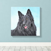 Belgische Sheepdog-schildering - Cute Original Dog Canvas Afdruk (Insitu (Houten vloer))