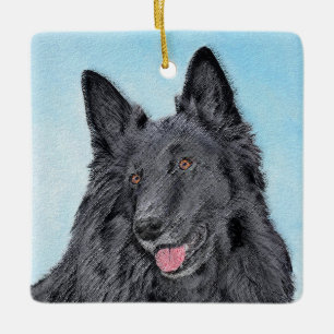 Belgische Sheepdog-schildering - Cute Original Dog Keramisch Ornament