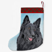 Belgische Sheepdog-schildering - Cute Original Dog Kleine Kerstsok (Achterkant)