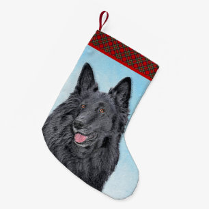 Belgische Sheepdog-schildering - Cute Original Dog Kleine Kerstsok