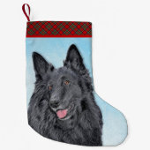 Belgische Sheepdog-schildering - Cute Original Dog Kleine Kerstsok (Voorkant)