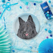 Belgische Sheepdog-schildering - Cute Original Dog Papieren Bordje (Feest)