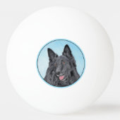Belgische Sheepdog-schildering - Cute Original Dog Pingpongbal (Achterkant)