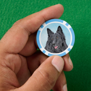 Belgische Sheepdog-schildering - Cute Original Dog Poker Chips