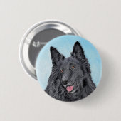 Belgische Sheepdog-schildering - Cute Original Dog Ronde Button 5,7 Cm (Voorkant /achterkant)