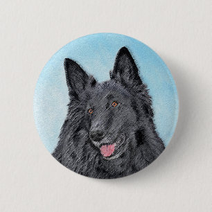 Belgische Sheepdog-schildering - Cute Original Dog Ronde Button 5,7 Cm