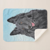 Belgische Sheepdog-schildering - Cute Original Dog Sherpa Deken (Voorkant (horizontaal))
