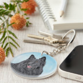 Belgische Sheepdog-schildering - Cute Original Dog Sleutelhanger (Voorkant Rechts)