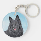 Belgische Sheepdog-schildering - Cute Original Dog Sleutelhanger (Achterkant)