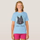 Belgische Sheepdog-schildering - Cute Original Dog T-shirt (Voorkant volledig)