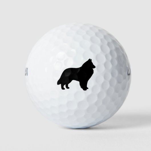 Belgische Sheepdog Silhouette Golfballen (Voorkant)