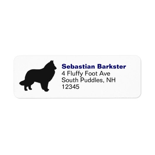 Belgische Sheepdog Silhouette Return Address Label (Voorkant)