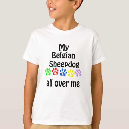 Belgische Sheepdog wandelingen Design T-shirt (Voorkant)
