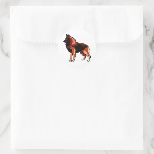 Belgische Shepard, Tervuren Ronde Sticker (Tas)