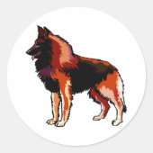 Belgische Shepard, Tervuren Ronde Sticker (Voorkant)