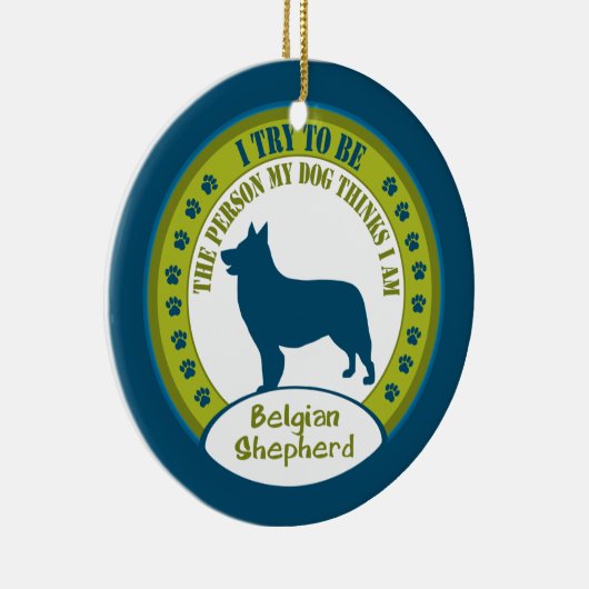 Belgische Shepherd | kerstversiering Keramisch Ornament (Rechts)