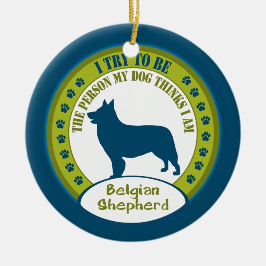 Belgische Shepherd | kerstversiering Keramisch Ornament (Voorkant)