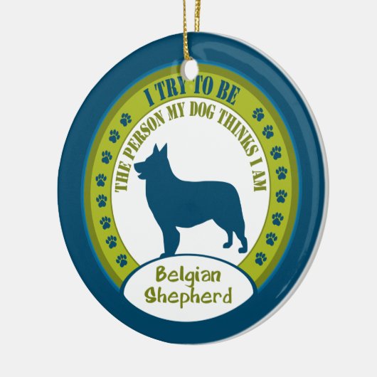 Belgische Shepherd | kerstversiering Keramisch Ornament (Links)