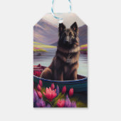 Belgische Shepherd op een peddel: Een Schilderacht Cadeaulabel (Achterkant)