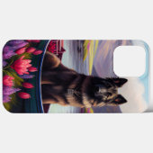 Belgische Shepherd op een peddel: Een Schilderacht Case-Mate iPhone Case (Achterkant (horizontaal))