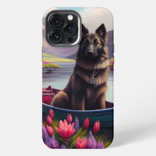 Belgische Shepherd op een peddel: Een Schilderacht iPhone 13 Pro Max Hoesje