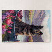 Belgische Shepherd op een peddel: Een Schilderacht Legpuzzel (Horizontaal)