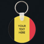 Belgische sleutelhanger met ronde-knooppunten voor<br><div class="desc">Belgisch sleutelhanger voor de ronde knoop van de Belgische vlag voor België. Het belangrijkste kettingontwerp van de vlag van het land met gepersonaliseerde tekst. Aangepast ontwerp op maat van jouw tekst.</div>