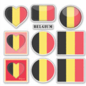Belgische stickers en Belgische vlag, hart/sport (Voorkant)