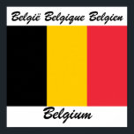 Belgische taalvlag poster<br><div class="desc">Mooie vlag van België met de naam van het land in drie officiële talen: Nederlands,  Frans en Duits.</div>