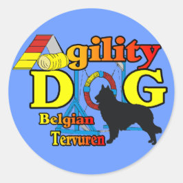 Belgische Tervuren Agility Shirten Gifts Ronde Sticker