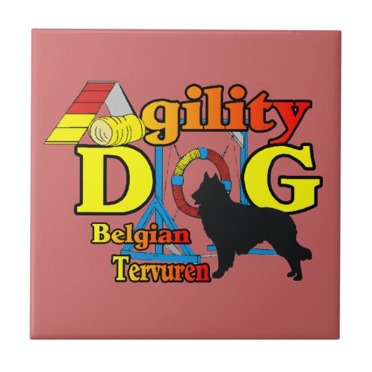 Belgische Tervuren Agility Tegeltje (Voorkant)