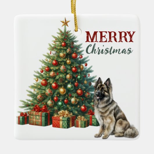 Belgische Tervuren Dog kerstboom Keramisch Ornament (Voorkant)