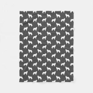 Belgische Tervuren Dog Silhouettes Pattern Gray Fleece Deken