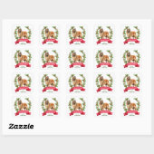 Belgische Tervuren Hond Holly Banner Kerstmis Vierkante Sticker (Vel)