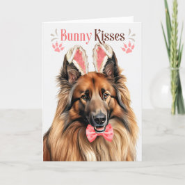 Belgische Tervuren Hond in Konijnenoren voor Pasen Feestdagen Kaart