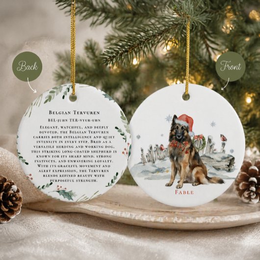 Belgische Tervuren Hond Monogram Keramisch Ornament