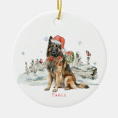 Belgische Tervuren Hond Monogram Keramisch Ornament (Voorkant)
