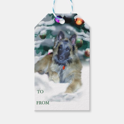 Belgische Tervuren kerstcadeautags Cadeaulabel (Voorkant)