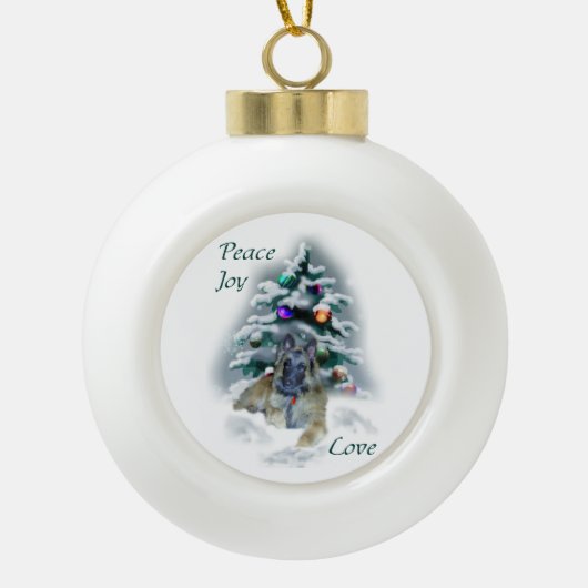 Belgische Tervuren Kerstmis Keramische Bal Ornament (Voorkant)