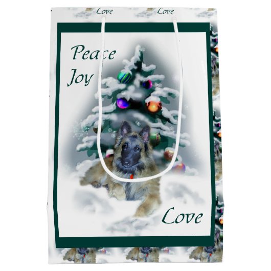 Belgische Tervuren Kerstmis Medium Cadeauzakje (Achterkant)