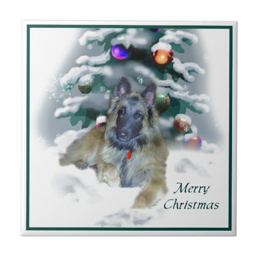 Belgische Tervuren Kerstmis Tegeltje (Voorkant)